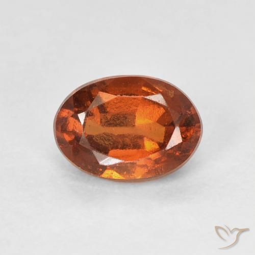 1.16ct Natural Naranja rojizo Granate Hessonita, Ovalada, VVS-VS