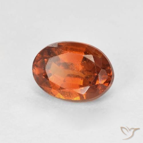 granate hessonita Naranja rojizo natural de 1.16 ct, Ovalada, VVS-VS