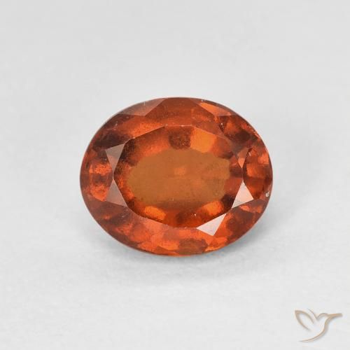 1.51ct Natural Ámbar naranja Granate Hessonita, Ovalada, VVS-VS