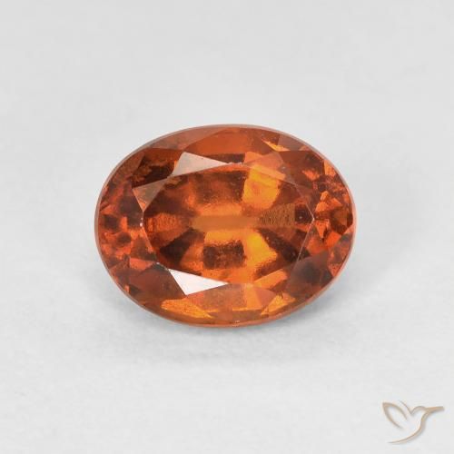 1.51ct Natural Naranja oscuro Granate Hessonita, Ovalada, VVS-VS