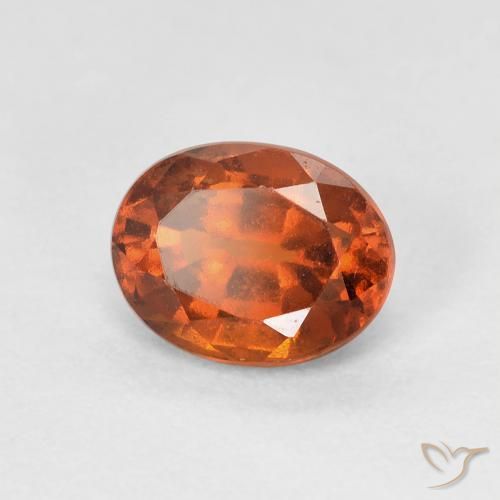 granate hessonita Naranja oscuro natural de 1.51 ct, Ovalada, VVS-VS