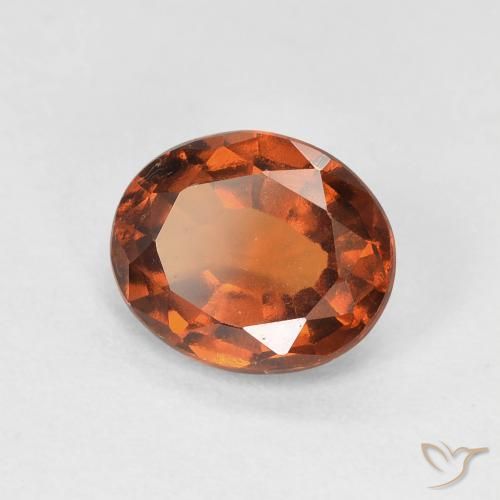granate hessonita Naranja rojizo natural de 1.70 ct, Ovalada, VVS-VS