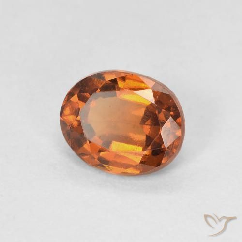granate hessonita Naranja rojizo natural de 1.22 ct, Ovalada, VVS-VS