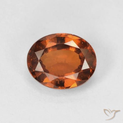 1.56ct Natural Naranja oscuro Granate Hessonita, Ovalada, VVS-VS