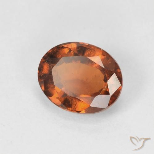 granate hessonita Naranja oscuro natural de 1.56 ct, Ovalada, VVS-VS