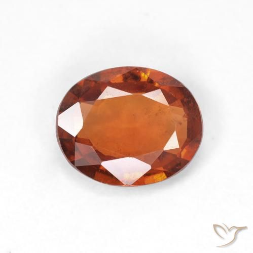 1.22ct Natural Naranja oscuro Granate Hessonita, Ovalada, VS