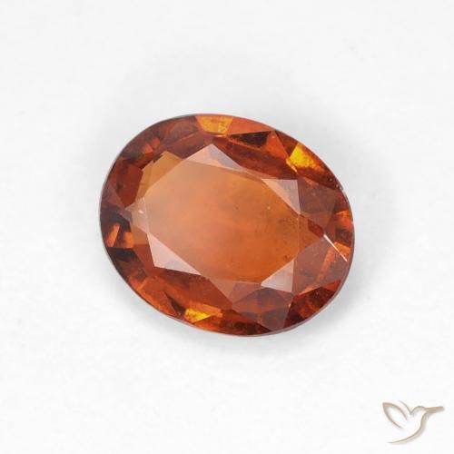 granate hessonita Naranja oscuro natural de 1.22 ct, Ovalada, VS