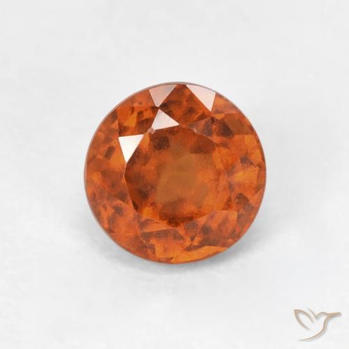 1.02ct Natural Ámbar naranja granate hessonita, Redondo, VVS-VS