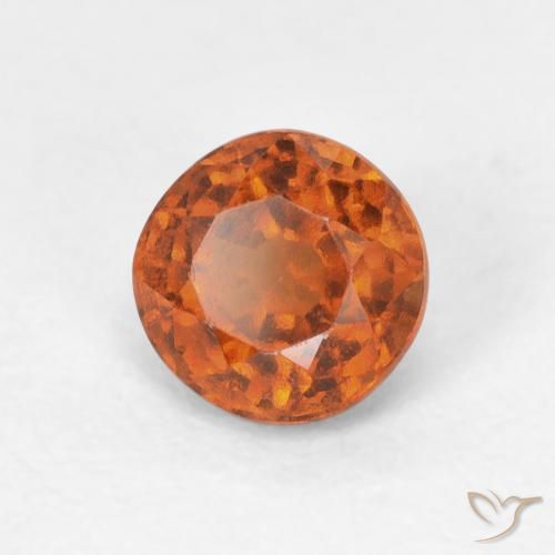 granate hessonita Ámbar naranja natural de 1.00 ct, Redondo, VVS-VS