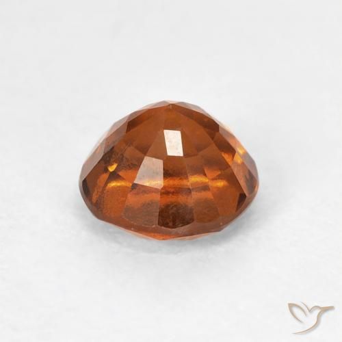 granate hessonita Ámbar naranja natural de 1.00 ct, Redondo, VVS-VS