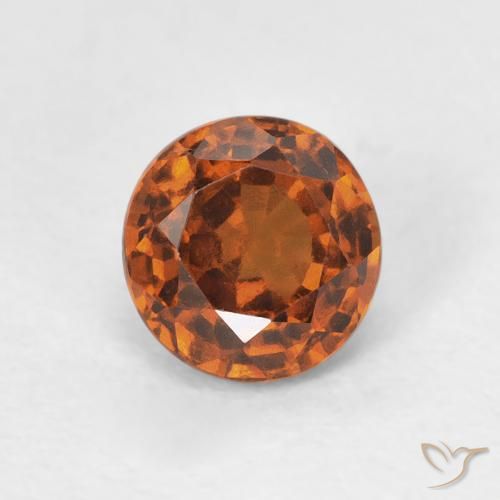 1.02ct Natural Naranja oscuro granate hessonita, Redondo, VVS-VS
