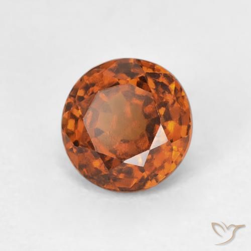 granate hessonita Naranja oscuro natural de 1.02 ct, Redondo, VVS-VS