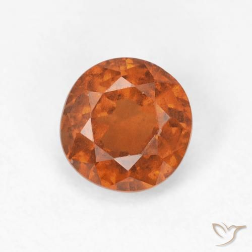 0.86ct Natural Ámbar naranja granate hessonita, Redondo, VVS-VS