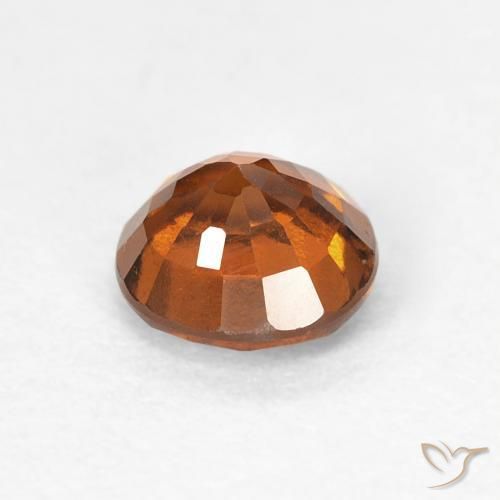 granate hessonita Medium Dark-Orange natural de 0.94 ct, Redondo, VVS-VS