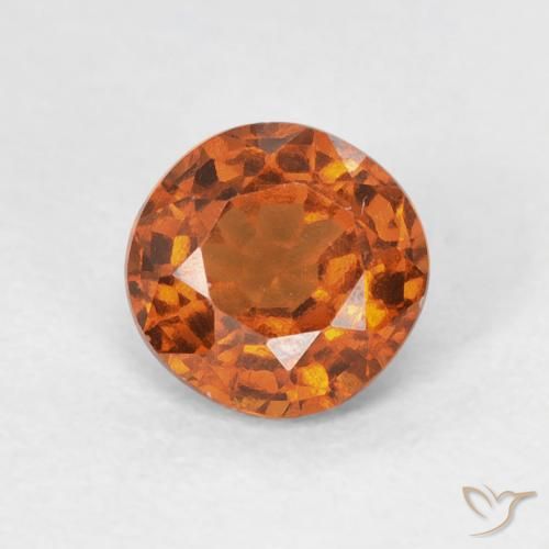 0.95ct Natural Medium Dark-Orange granate hessonita, Redondo, VVS-VS