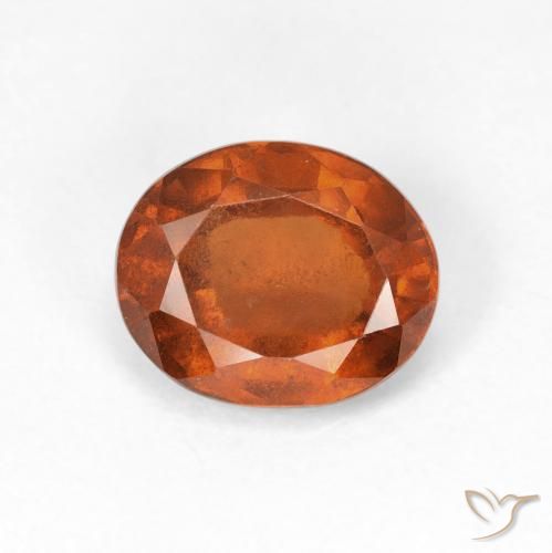 2.15ct Natural Medium Dark-Orange Granate Hessonita, Ovalada, VS