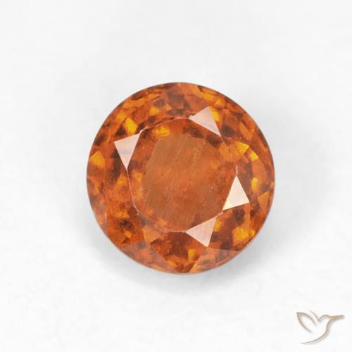 0.92ct Natural Naranja rojizo granate hessonita, Redondo, VS