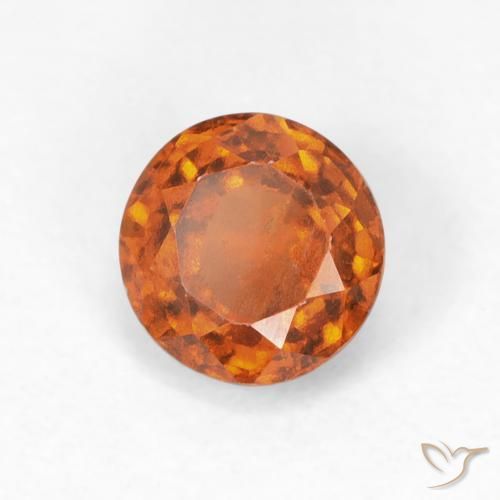 granate hessonita Naranja rojizo natural de 0.92 ct, Redondo, VS