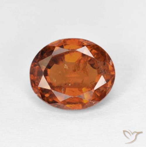 2.12ct Natural Naranja oscuro Granate Hessonita, Ovalada, VS