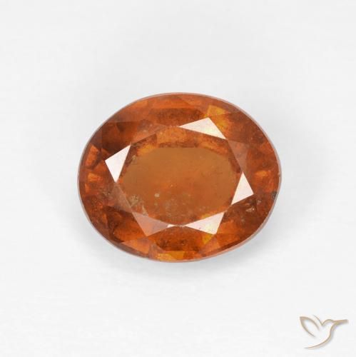 2.12ct Natural Ámbar naranja Granate Hessonita, Ovalada, VS