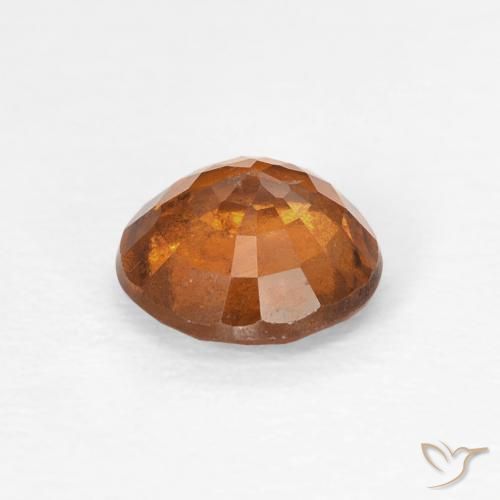 granate hessonita Medium Dark-Orange natural de 0.83 ct, Redondo, VS