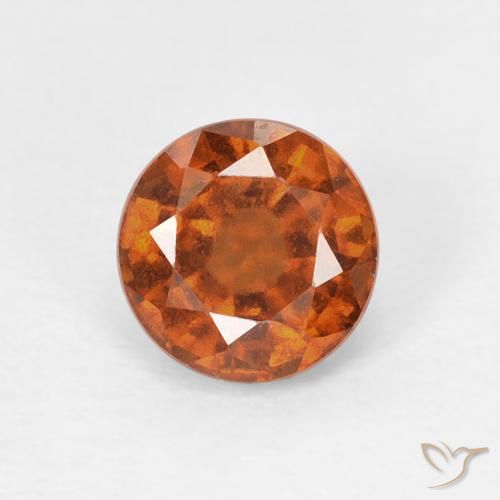 0.94ct Natural Ámbar naranja granate hessonita, Redondo, VS