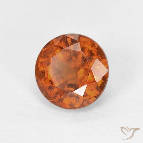 granate hessonita Ámbar naranja natural de 0.94 ct, Redondo, VS