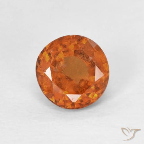 0.85ct Natural Medium Dark-Orange granate hessonita, Redondo, VS