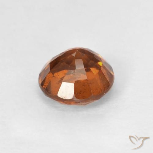 granate hessonita Medium Dark-Orange natural de 0.85 ct, Redondo, VS