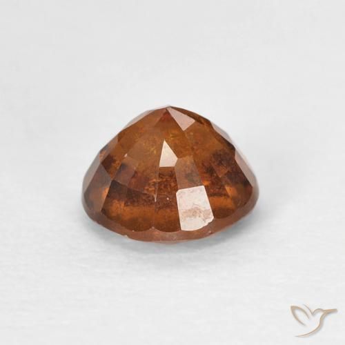 granate hessonita Naranja oscuro natural de 0.91 ct, Redondo, VS