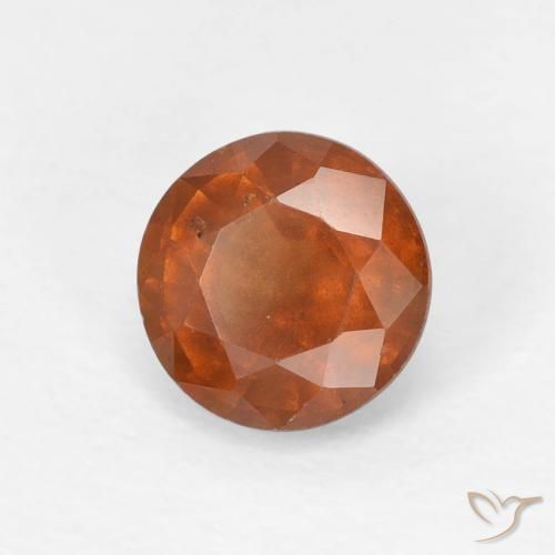 granate hessonita Naranja oscuro natural de 0.91 ct, Redondo, VS