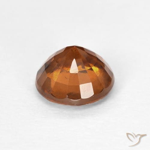 granate hessonita Naranja oscuro natural de 0.91 ct, Redondo, VS