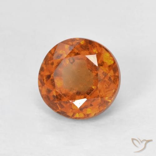 granate hessonita Naranja oscuro natural de 0.95 ct, Redondo, VS