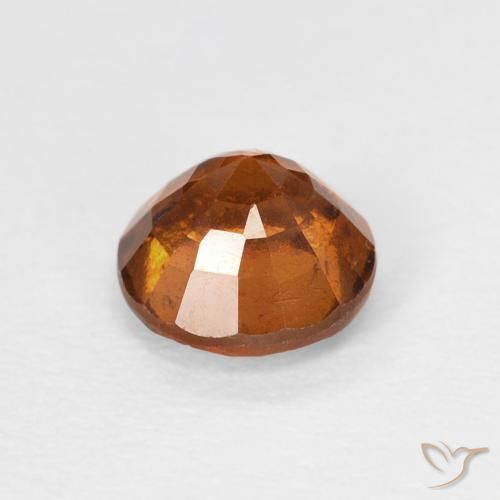 granate hessonita Naranja oscuro natural de 0.95 ct, Redondo, VS