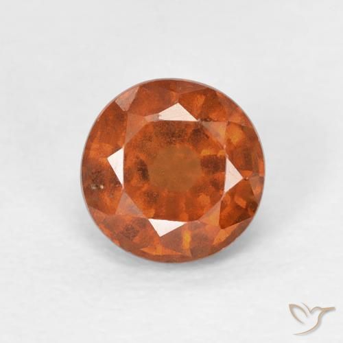 0.98ct Natural Naranja oscuro granate hessonita, Redondo, VS