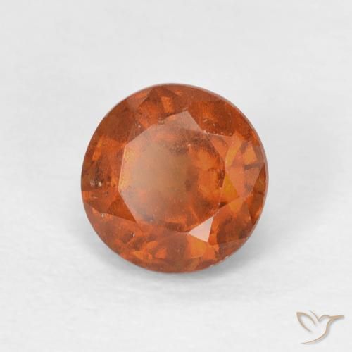granate hessonita Naranja oscuro natural de 0.98 ct, Redondo, VS