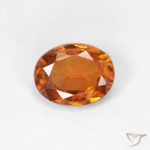 0.95ct Natural Naranja oscuro Granate Hessonita, Ovalada, VS