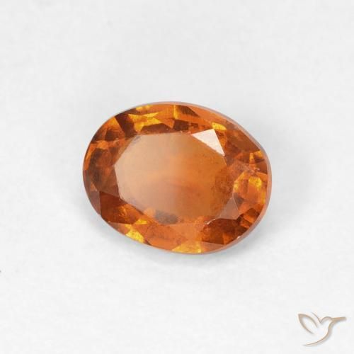 granate hessonita Naranja oscuro natural de 0.95 ct, Ovalada, VS