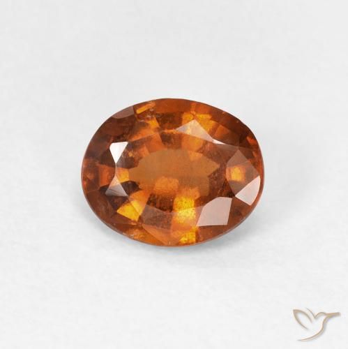 1.06ct Natural Naranja oscuro Granate Hessonita, Ovalada, VS