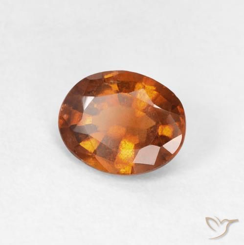 granate hessonita Naranja oscuro natural de 1.06 ct, Ovalada, VS