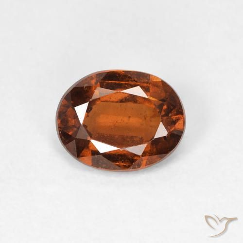 1.23ct Natural Naranja oscuro Granate Hessonita, Ovalada, VS