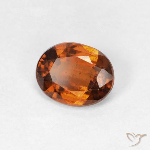 granate hessonita Naranja oscuro natural de 1.23 ct, Ovalada, VS