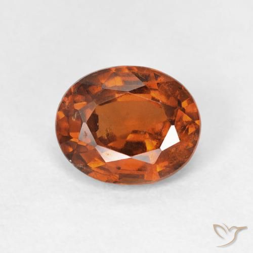 1.74ct Natural Naranja oscuro Granate Hessonita, Ovalada, VS