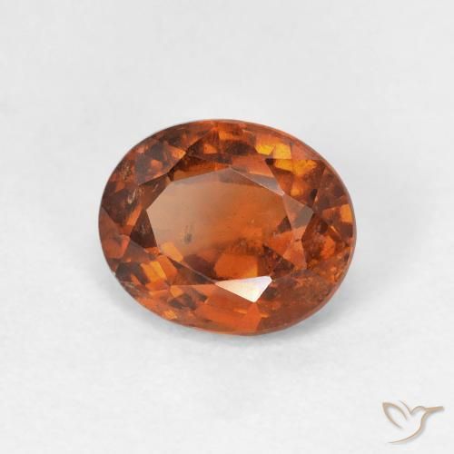 granate hessonita Naranja oscuro natural de 1.74 ct, Ovalada, VS