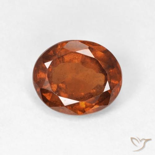 1.65ct Natural Naranja oscuro Granate Hessonita, Ovalada, VS