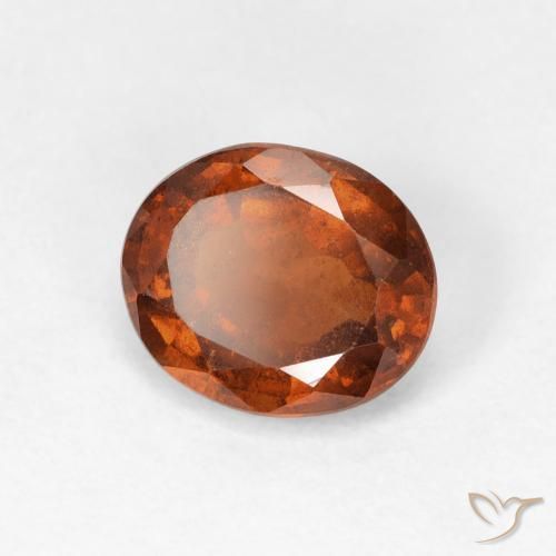 granate hessonita Naranja oscuro natural de 1.65 ct, Ovalada, VS