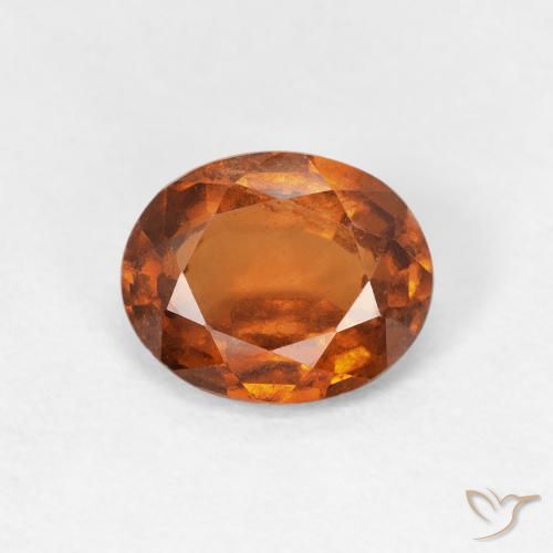1.48ct Natural Naranja oscuro Granate Hessonita, Ovalada, VS