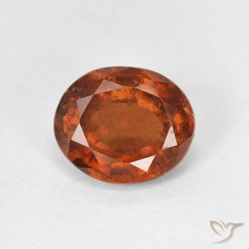 1.71ct Natural Naranja oscuro Granate Hessonita, Ovalada, VS