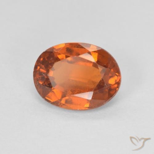granate hessonita Naranja oscuro natural de 1.74 ct, Ovalada, VVS-VS