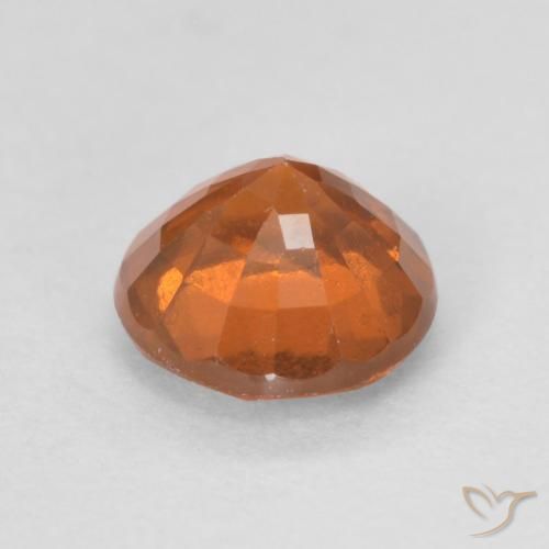 granate hessonita Naranja oscuro natural de 0.86 ct, Redondo, VVS-VS
